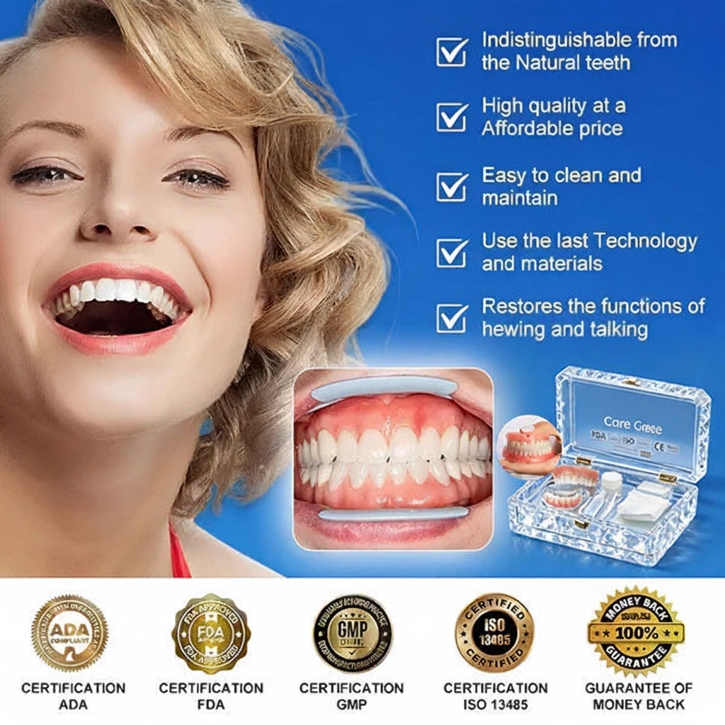 🔥Ends Today: 75% OFF! ⏰DarkFairy™ Medical Full Denture with Strong Suctiond Custom-Fit Full Functional Dentures🦷